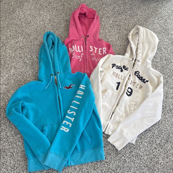 Hollister Other - Hollister Blue, Pink & White Men's Zip Hoodies - 3-Pack